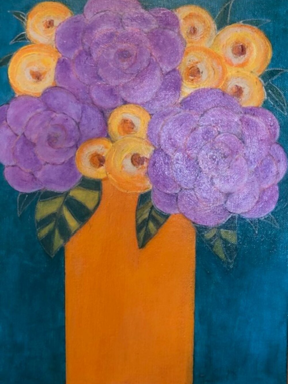 floral on canvas panel
